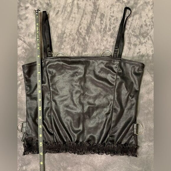 Vintage Y2K Serious LA Black Bondage Top and Skirt Set Sz Small - Picture 13 of 14